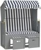 vidaXL Strandkorb mit Dach Poly Rattan und Massivholz Blau & Weiß 318651 Bild 4