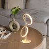 ZMH Tischlampe Modern LED Tischleuchte - Weiß Ringform Nachttischlampe Drehbaren Abnehmbar Ringen 13W 3000K Warmweiß für Schlafzimmer Wohnzimmer Kinderzimmer Büro Bild 3