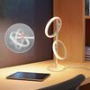 ZMH Tischlampe Modern LED Tischleuchte - Weiß Ringform Nachttischlampe Drehbaren Abnehmbar Ringen 13W 3000K Warmweiß für Schlafzimmer Wohnzimmer Kinderzimmer Büro Bild 2