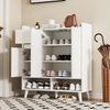 KLAM HOME Schuhschrank Schuhregal Kommode Sideboard mit verstellbaren Einlegeböden 99*35*90cm (für Single-Wohn- und Familiennutzung) mit Massivholzbeinen 1 Schublade Bietet Platz für 12 Paar Schuhe Bild 3