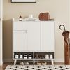 KLAM HOME Schuhschrank Schuhregal Kommode Sideboard mit verstellbaren Einlegeböden 99*35*90cm (für Single-Wohn- und Familiennutzung) mit Massivholzbeinen 1 Schublade Bietet Platz für 12 Paar Schuhe Bild 5