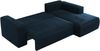 Ecksofa mit Schlaffunktion, Bettkasten und losen Kissen für das Wohnzimmer - TRENTINO - Dunkelblau Velvet - rechts Bild 5