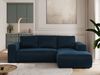 Ecksofa mit Schlaffunktion, Bettkasten und losen Kissen für das Wohnzimmer - TRENTINO - Dunkelblau Velvet - rechts Bild 3