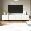 Eleganter TV-Schrank 190 cm mit 3 Türen und 2 Schubladen in Schwarz-Weiß, 190x35x45cm Bild 5