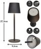 Coen Bakker Deco BV LED Außen-Tischleuchte Touch Tischlampe dimmbar mit Akku, In-/Outdoor, Touch-Funktion, LED fest verbaut, Kaltweiß, Warmweiß, Tageslichtweiß Bild 3