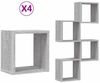 vidaXL Wandregale 4 pcs Graues Sonoma 26 x 15 x 26 cm Holzwerkstoff 815892 Bild 2
