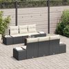 vidaXL Gartensofa-set mit Kissen 7 pcs Schwarz Poly-Rattan 3347901 Bild 3