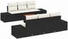 vidaXL Gartensofa-set mit Kissen 7 pcs Schwarz Poly-Rattan 3347901 Bild 2