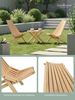 holz4home® Sitzgruppe Skandinavisches Liegestuhl Set aus Kiefernholz für Terrasse & Lounge, Geripptes Design Bild 3