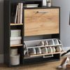 Schuhkipper Orlando Goldkraft Eiche/Anthrazit 24.5 x 90 cm 2 Fächern Vicco Bild 5