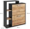 Schuhkipper Orlando Goldkraft Eiche/Anthrazit 24.5 x 90 cm 2 Fächern Vicco Bild 3