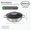 RÖSLE ELEGANCE ProCera Servierpfanne, Antihaft, Stilvoll & Effizient - Ø 28 cm, Hitzebeständig bis 260 °C, Keramikversiegelung, Silberfarben/Schwarz, Edelstahl 18/10, Silbern Bild 3