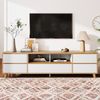 TV-Board aus MDF mit 4 Türen und Stauraum, 175 x 37 x 51 cm, Weiß/Holzfarben Bild 3