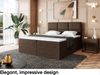 MEBLINI Boxspringbett KYLIAN 160x200 cm mit Bettkasten - H4/Braun Webstoff Polsterbett - Doppelbett mit Topper & Taschenfederkern-Matratze Bild 3