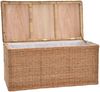 Krines Home Truhe Große Rattantruhe MAX Wäschetruhe mit Deckel Natur Rattan Truhe, Aufbewahrung XXL 115 x 55 x 55 cm Bild 4