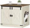 Katzenklo Schrank, Katzenschrank, Katzentoilette mit Herausnehmbarer Trennwand, Katzenhaus, Umkehrbarer Eingang Links oder Rechts, als Sideboard, 60 x 50 x 54 cm, Vintagebraun-Weiß Bild 2
