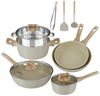 HOMELUX Topf-Set Kochgeschirr-Set, Induktions Töpfe Set, Antihaftbeschichtung, Aluminium, Edelstahl (Pfanne 24/28cm, Tiefe Bratpfanne 28cm, 12-tlg, Topf mit Dampfgarer 24cm, Milchtopf 16cm), Induktion Bild 5