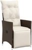vidaXL Gartensessel mit Kissen 2 Stk. Verstellbar Braun Poly Rattan 365667 Bild 3