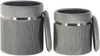 Pouf CAMDENTON Hellgrau Samtstoff 36 31 cm 36 31 cm Bild 4