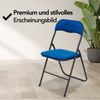Brixy Klappstuhl - Klappstuhl - Samt - Esstisch Stuhl - Klappstuhl - 43 x 47 x 80 cm - Stuhl - Blau Bild 2