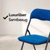 Brixy Klappstuhl - Klappstuhl - Samt - Esstisch Stuhl - Klappstuhl - 43 x 47 x 80 cm - Stuhl - Blau Bild 3