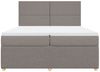vidaXL Boxspringbett mit Matratze Taupe 200x200 cm Stoff 3292160 Bild 4