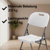Brixy Klappstühle – 4er-Set – Klappstuhl-Set – Hochwertige Qualität – Wetterfest – Klappstühle – 47 x 54 x 87 cm – Weiß Bild 2