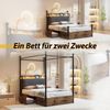 Bett 90x190 cm mit Stauraum und LED-Beleuchtung – Smart-Himmelbett in Schwarz Bild 5