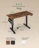 Songmics Höhenverstellbarer Schreibtisch elektrisch, 60x120 x (72-120) cm, Verstellbarer Tisch, Memory-Funktion für 4 Höhen, für Homeoffice, Arbeitszimmer, vintagebraun Bild 5