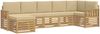 vidaXL Outdoor-Sofagarnitur 6 pcs Weiß und Beige 306 x 128,5 x 73 cm 3392188 Bild 2