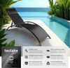 tectake Gartenliege Aluminium Sonnenliege, wetterfest und UV-beständig, 180 x 59 x 50 cm, Balkonliege Alina, 2 St, für Außen in Schwarz, Textilene-Gewebe, verstellbare Rückenlehne, abnehmbares Kopfpolster Bild 2