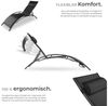 tectake Gartenliege Aluminium Sonnenliege, wetterfest und UV-beständig, 180 x 59 x 50 cm, Balkonliege Alina, 2 St, für Außen in Schwarz, Textilene-Gewebe, verstellbare Rückenlehne, abnehmbares Kopfpolster Bild 3