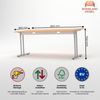 Rheinland Möbel Statio Schreibtisch 180x80 cm höhenverstellbar ±10 mm in Buche – geräumiger Bürotisch für Homeoffice & Büro, gerader Fuß, Kabelwanne, einfache Montage, FSC® zertifiziert Bild 3