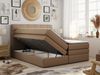 Boxspringbett mit Kopfteil und Topper, Polsterbett - LUKA-KING - 200x200cm - Braun Kunstleder - H3 Bild 2