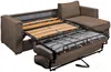 Vente-unique - LORETO Sofa SamtStoff Braun - B 223 cm152 cm x H 90 cm x L 278 cm Bild 5
