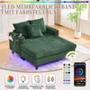 Chaiselongue-Liegesessel, Großzügiger weicher mit seitlichen Getränkehaltern USB-Anschlüssen integrierter LED-Ambiente-Beleuchtung Bild 3