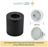 Sweet LED Aufbauleuchte 2er Set rund schwenkbar GU10 schwarz gebürstet Aluminium 230V, ohne Leuchtmittel, Aufbaustrahler LED, Aufbauspot, Deckenstrahler Bild 4