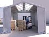 Zelthalle 6x12 m Lagerzelt Industriezelt 3m Seitenhöhe PVC Plane 850 N mit Oberlicht grau 100% wasserdicht mit Reißverschlusstor Bild 3