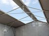 Zelthalle 6x12 m Lagerzelt Industriezelt 3m Seitenhöhe PVC Plane 850 N mit Oberlicht grau 100% wasserdicht mit Reißverschlusstor Bild 5