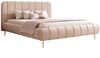 Goldstoff Polsterbett Elegantes Stoffbett "FIRENZE" mit hohem Kopfteil und großem Bettkasten (120–200x200 cm, Kopfteilhöhe 70/100 cm, Seitenhöhe: 25/40 cm), Komfortables Stoffbett mit Stauraum und verstellbarem Kopfteil Bild 2