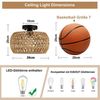 MUPOO Deckenleuchte Deckenleuchte Rattan Hängeleuchte,Pendelleuchte,Boho Deckenlampe, LED fest integriert, für Schlafzimmer Flur Korridor Bild 4