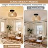 MUPOO Deckenleuchte Deckenleuchte Rattan Hängeleuchte,Pendelleuchte,Boho Deckenlampe, LED fest integriert, für Schlafzimmer Flur Korridor Bild 3