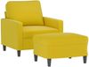 vidaXL Sessel mit Hocker Gelb 60 cm Samt 3201051 Bild 3