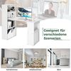 Schreibtisch mit Bücherregal Computertisch mit 6 Regalen PC-Tisch mit Regal Bürotisch Weiß Bild 3