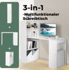 Schreibtisch mit Bücherregal Computertisch mit 6 Regalen PC-Tisch mit Regal Bürotisch Weiß Bild 5