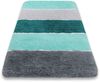 Homie Living Badematte Rio Marina, Höhe 30 mm, rutschhemmend beschichtet, fußbodenheizungsgeeignet, schnell trocknend, Polyester, rechteckig, flauschiger Badteppich, modern gestreift, waschbar, Badezimmerteppich Bild 3
