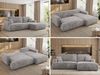 Ecksofa OVO mit schlaffunktion und bettkasten, Wellenfeder, lose Kissen, L-form 271x195 cm - Hellgrau Plüsch - rechte Seite Bild 2