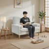 2-Sitzer Sofa H 87 x T 121 x B 76 cm aus Cordstoff in Beige im skandinavischen Stil Bild 2