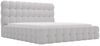 GRAINGOLD Twist Polsterbett 200x200, Doppelbett mit Bettkasten und Lattenrost, Bouclé-Stoff, Hellgrau Bild 2