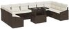 vidaXL Garten-Sofa-Set mit Kissen mit Speicher 11 pcs Braun und Creme 3357811 Bild 2